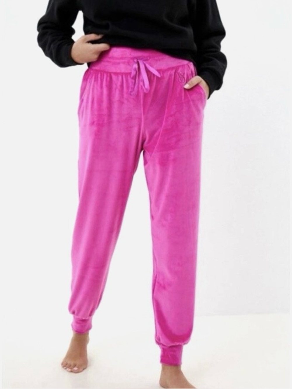 Victoria’s Secret ON POINT Pink Velour Joggers